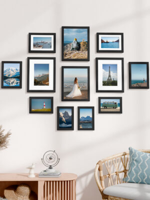 Vittanly 12 Pack Picture Frames Collage Wall Decor for Mounting or Tabletop Display, Multi Sizes Including 8x10, 5x7, 4x6