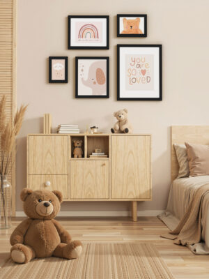 Vittanly Picture Frame Set of 3 for Wall Mounting or Tabletop, Picture Frames for Wall Decor, Engineered Wood