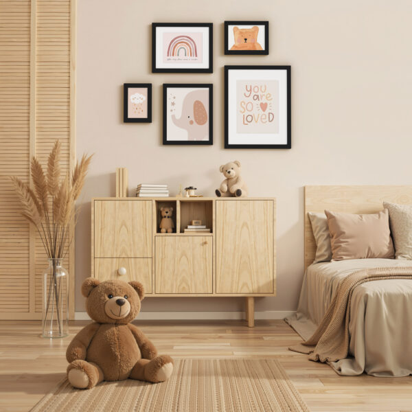 Vittanly Picture Frame Set of 3 for Wall Mounting or Tabletop, Picture Frames for Wall Decor, Engineered Wood