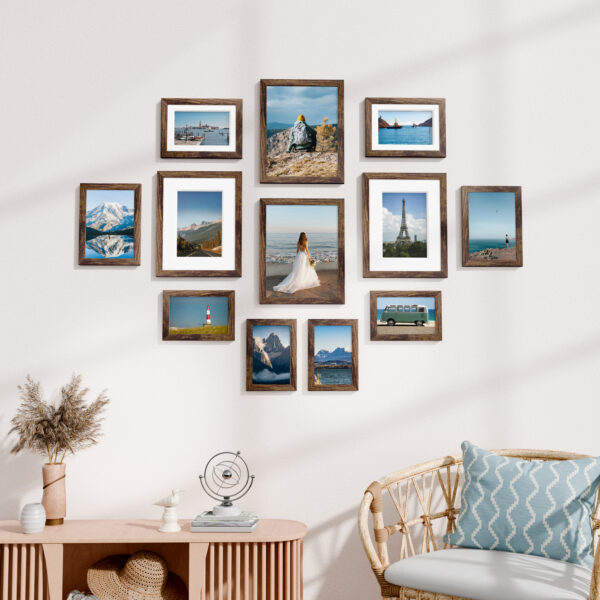 Vittanly 12 Pack Picture Frames Collage Wall Decor for Mounting or Tabletop Display, Multi Sizes Including 8x10, 5x7, 4x6