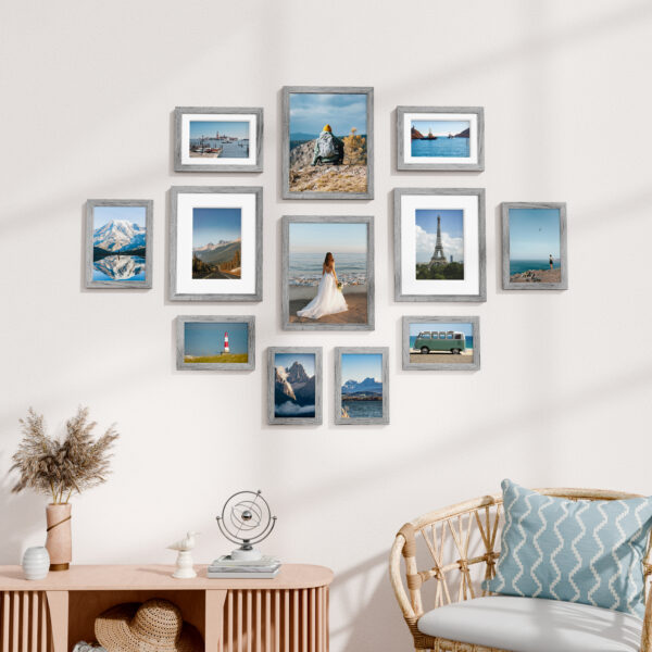 Vittanly 12 Pack Picture Frames Collage Wall Decor for Mounting or Tabletop Display, Multi Sizes Including 8x10, 5x7, 4x6