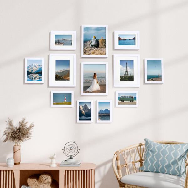 Vittanly 12 Pack Picture Frames Collage Wall Decor for Mounting or Tabletop Display, Multi Sizes Including 8x10, 5x7, 4x6