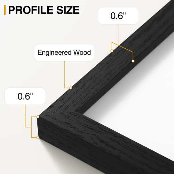 Vittanly Picture Frame Set of 3 for Wall Mounting or Tabletop, Picture Frames for Wall Decor, Engineered Wood