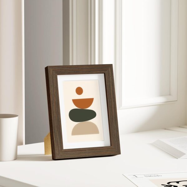 Vittanly Picture Frame - Solid Natural Wood Frame with Shatterproof Plexiglass, Includes Mat, Wall Hanging or Tabletop Display for Photos, Art, Home & Office Decor