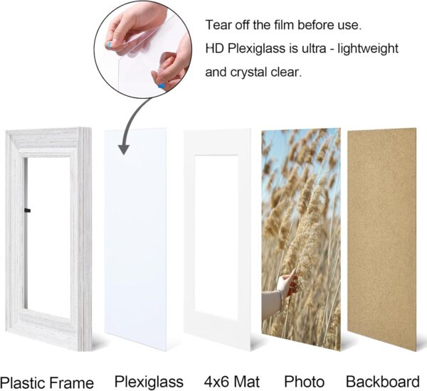 Vittanly Picture Frames Set of 2, Ornate Vintage Photo Frame for Wall or Tabletop, Display Pictures with Mat or without Mat