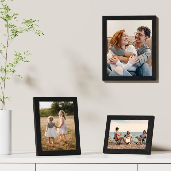 814HEoyFSYL._AC_SL1500_ Vittanly Picture Frames Set of 9, Shatter Resistant Plexiglass, Display Pictures with Mat or without Mat, Photo Frames for Wall or Tabletop, Engineered Wood
