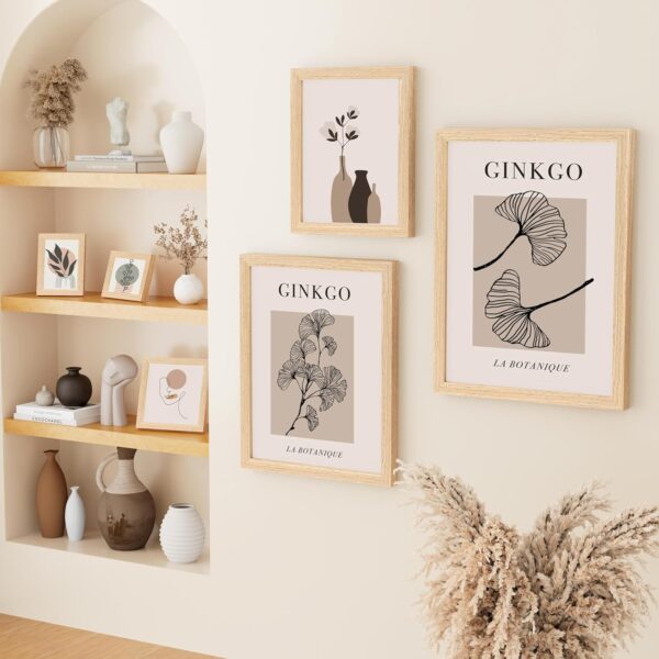 Vittanly Picture Frame - Solid Natural Wood Frame with Shatterproof Plexiglass, Includes Mat, Wall Hanging or Tabletop Display for Photos, Art, Home & Office Decor