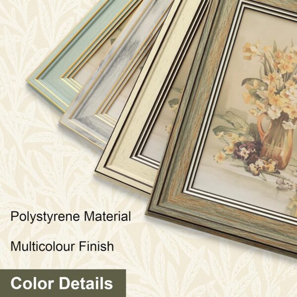 Vittanly Picture Frame Set of 4, Vintage Photo Frame for Wall or Tabletop, Rustic Farmhouse Home Decor