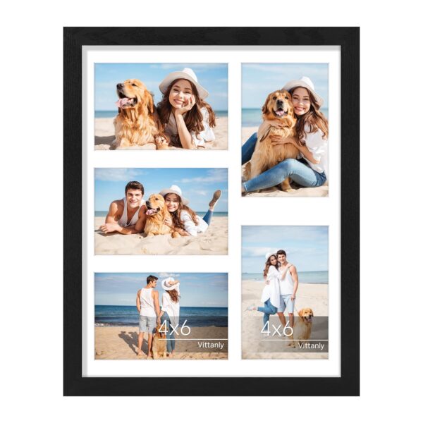 Vittanly Collage Picture Frame, Displays Different Pictures with Mat or without Mat, Picture Frames Collage Wall Decor for Horizontal or Vertical Display, 1 Pack