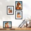 Vittanly 4 Pack Picture Frames, Engineered Wood with HD Plexiglass, Wall Gallery Photo Frames for Wall or Tabletop