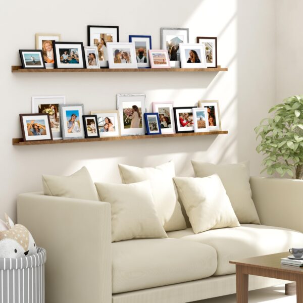 Vittanly 4 Pack Picture Frames, Engineered Wood with HD Plexiglass, Wall Gallery Photo Frames for Wall or Tabletop