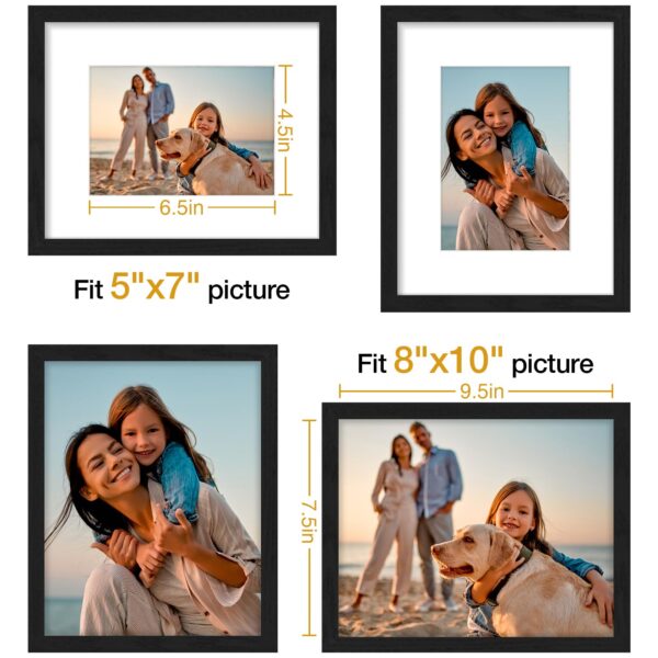Vittanly 4 Pack Picture Frames, Engineered Wood with HD Plexiglass, Wall Gallery Photo Frames for Wall or Tabletop