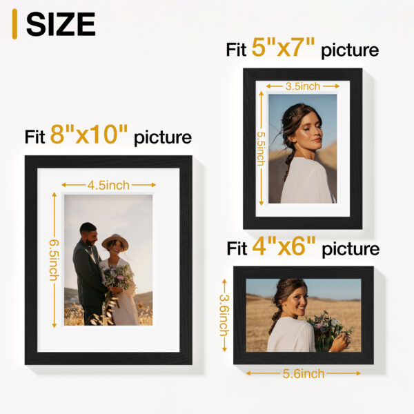 Vittanly 15 Pack Picture Frames Collage Wall Decor, Gallery Wall Frame Set for Wall or Tabletop Display, Multi Sizes with Three 8x10, Six 5x7, and Six 4x6 Photo Frames