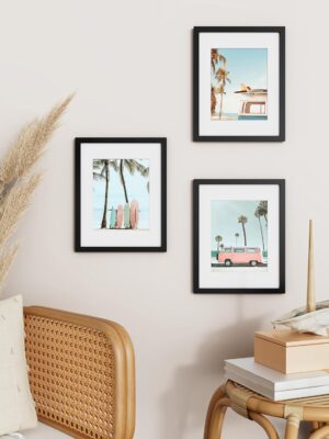 Vittanly Picture Frame, Displays Different Pictures with Mat or without Mat, Engineered Wood with Shatter Resistant Plexiglass, 1 Pack