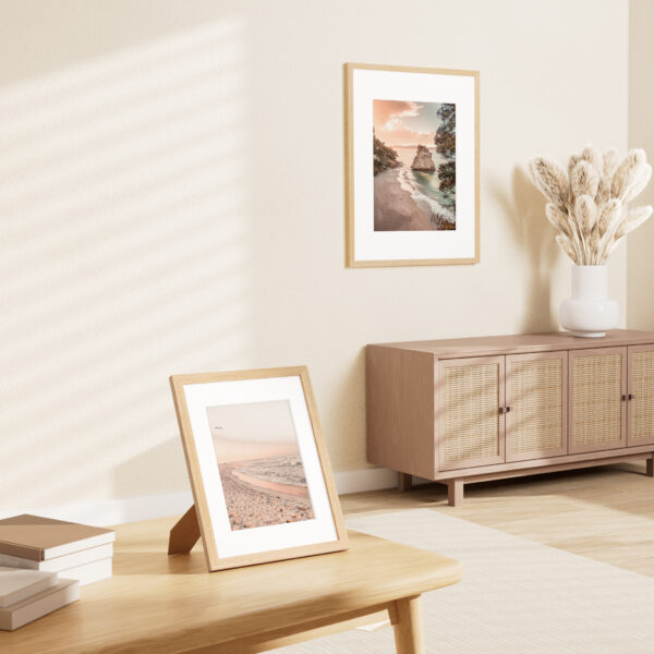 3场景图1原木8.511 Vittanly Picture Frame Set of 2, Solid Wood Frame for Wall or Tabletop