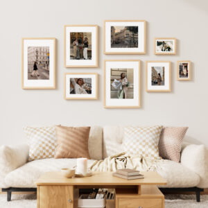 Vittanly Picture Frame Set of 2, Solid Wood Frame for Wall or Tabletop