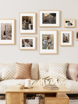 Vittanly Picture Frame Set of 2, Solid Wood Frame for Wall or Tabletop