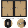 Vittanly Double Picture Frame, Hinged 2 Opening MDF Photo Frames with Plexiglass, Tabletop Stand