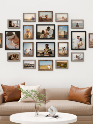 Vittanly 20 Pack Picture Frames Collage Wall Decor, Gallery Wall Frame Set for Wall or Tabletop Display, Multi Sizes with 8x10, 5x7, 4x6