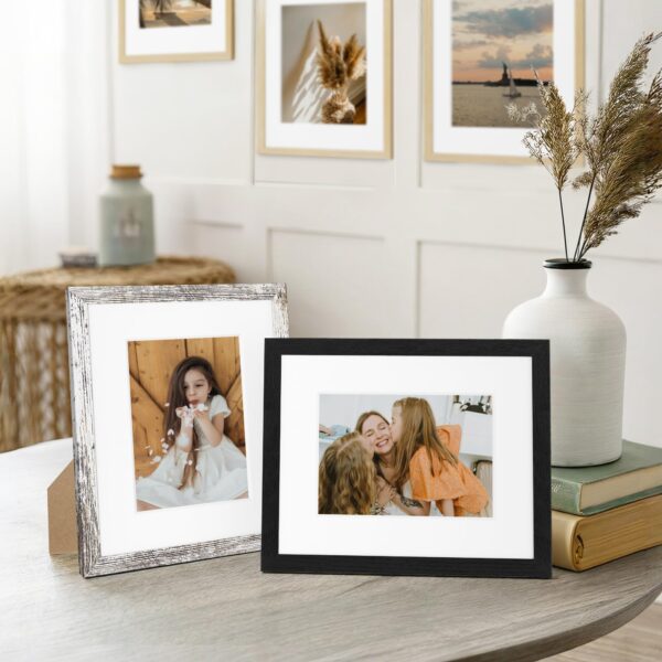 Vittanly Picture Frames Set of 12, Engineered Wood with Shatter Resistant Plexiglass, Wall or Tabletop Photo Frames