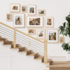 Vittanly Picture Frame Set of 4, Made of Solid Wood Covered by Plexiglass, Display Pictures with Mat or without Mat, Photo Frame for Wall or Tabletop, Natural