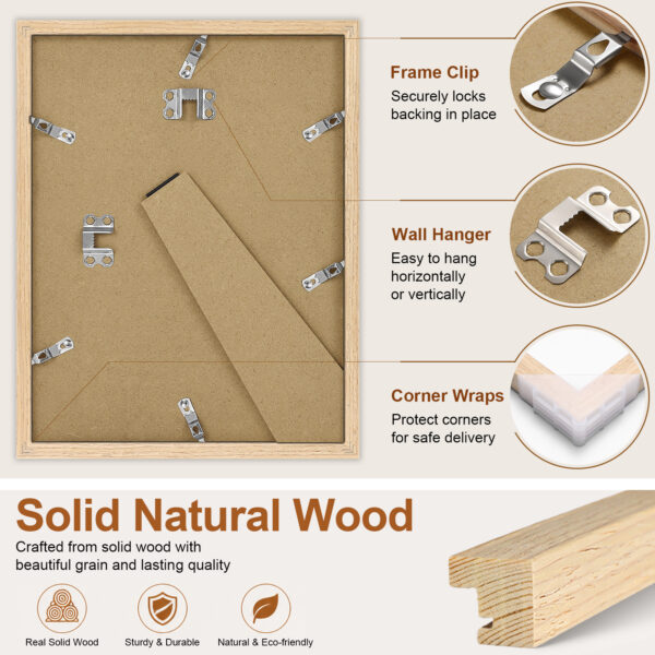 Vittanly Solid Wood Picture Frame with Double Mat, 1 Pack