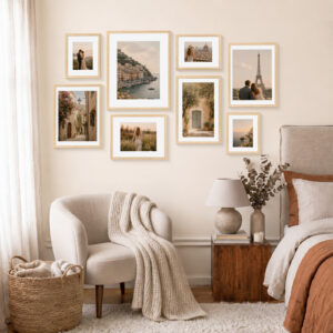 Vittanly Solid Wood Picture Frame with Double Mat, 1 Pack