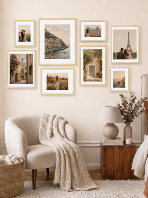 Vittanly Solid Wood Picture Frame with Double Mat, 1 Pack