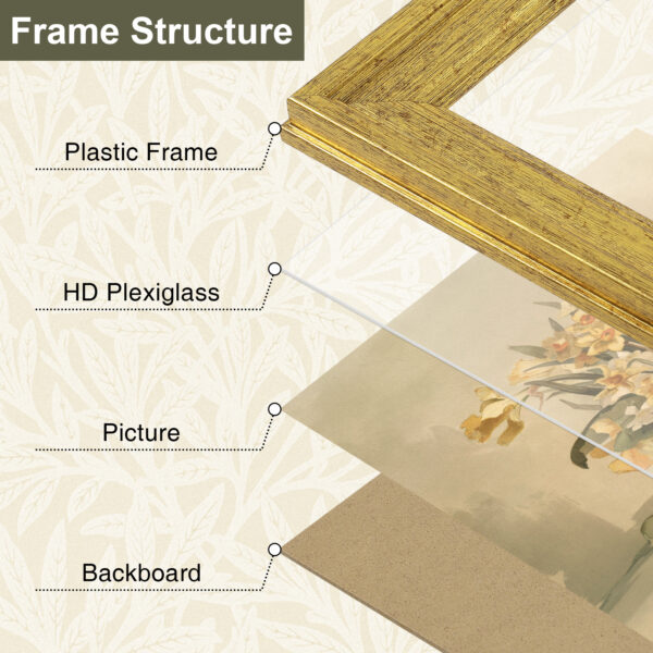 Vittanly Picture Frames Set of 4, Vintage Photo Frames