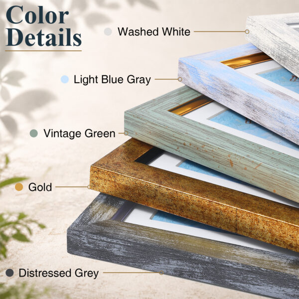 Vittanly Picture Frames, Covered by Plexiglass, 5 Pack
