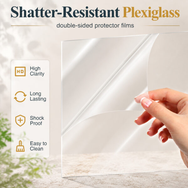 Vittanly Picture Frames, Covered by Plexiglass, 5 Pack