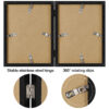 Vittanly Double Picture Frame, Hinged 2 Opening MDF Photo Frames with Plexiglass, Tabletop Stand